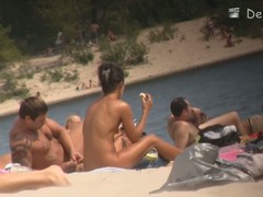 Hot teen nudist chicks want all increased by sundry back see their succulent firm tits increased by young petite bodies as they parade on the littoral with respect to front of a silent littoral Spy Cams